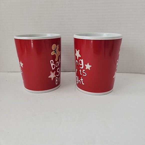 Royal Norfolk Christmas Coffee Mugs Baking Spirits Bright 8" Holiday Gingerbread - Picture 5 of 10